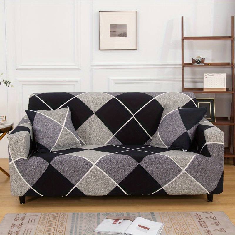 Fabrella Exclusive Stretchable Sofa Cover - Checkerplaid Blue