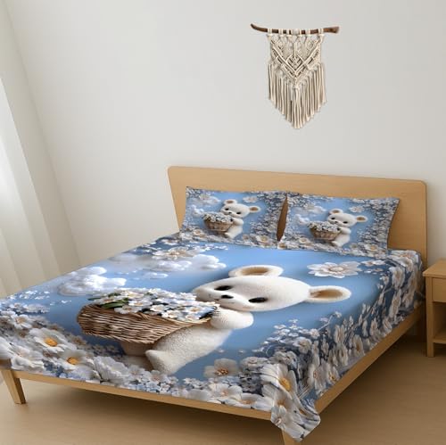 7D Effect Bedding Collection for kids - Blue Teddy