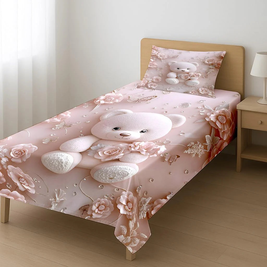 7D Effect Bedding Collection for kids - Pink Teddy
