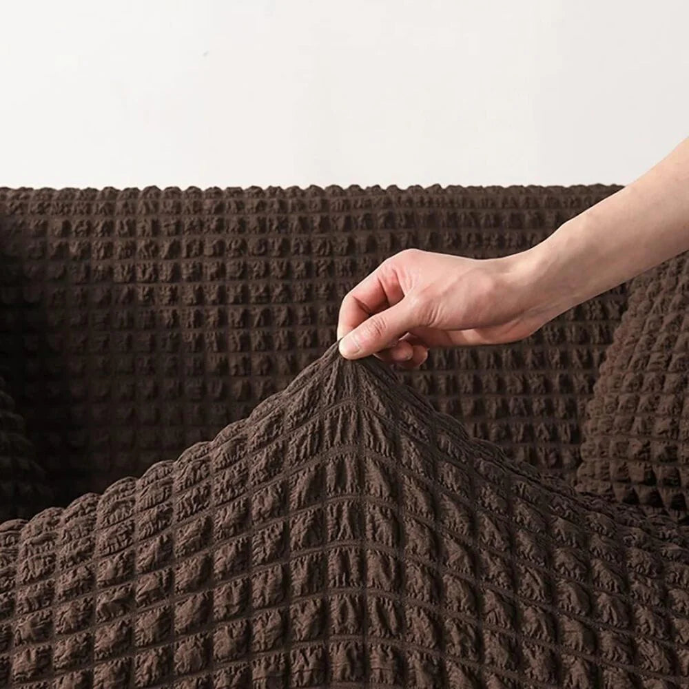 2025 Turkish Bubble Frill Sofa Covers : Coffee
