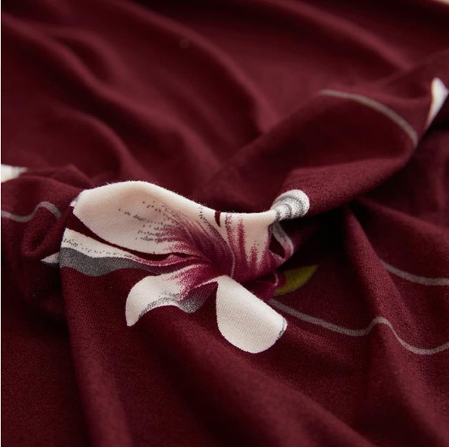 Fabrella Exclusive Stretchable Sofa Cover - Floral Maroon