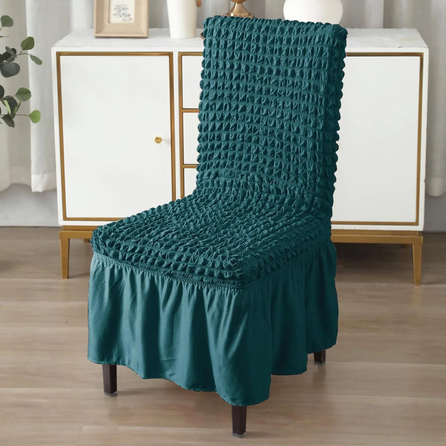 2025 Turkish Bubble Frill Chair Covers : Teal