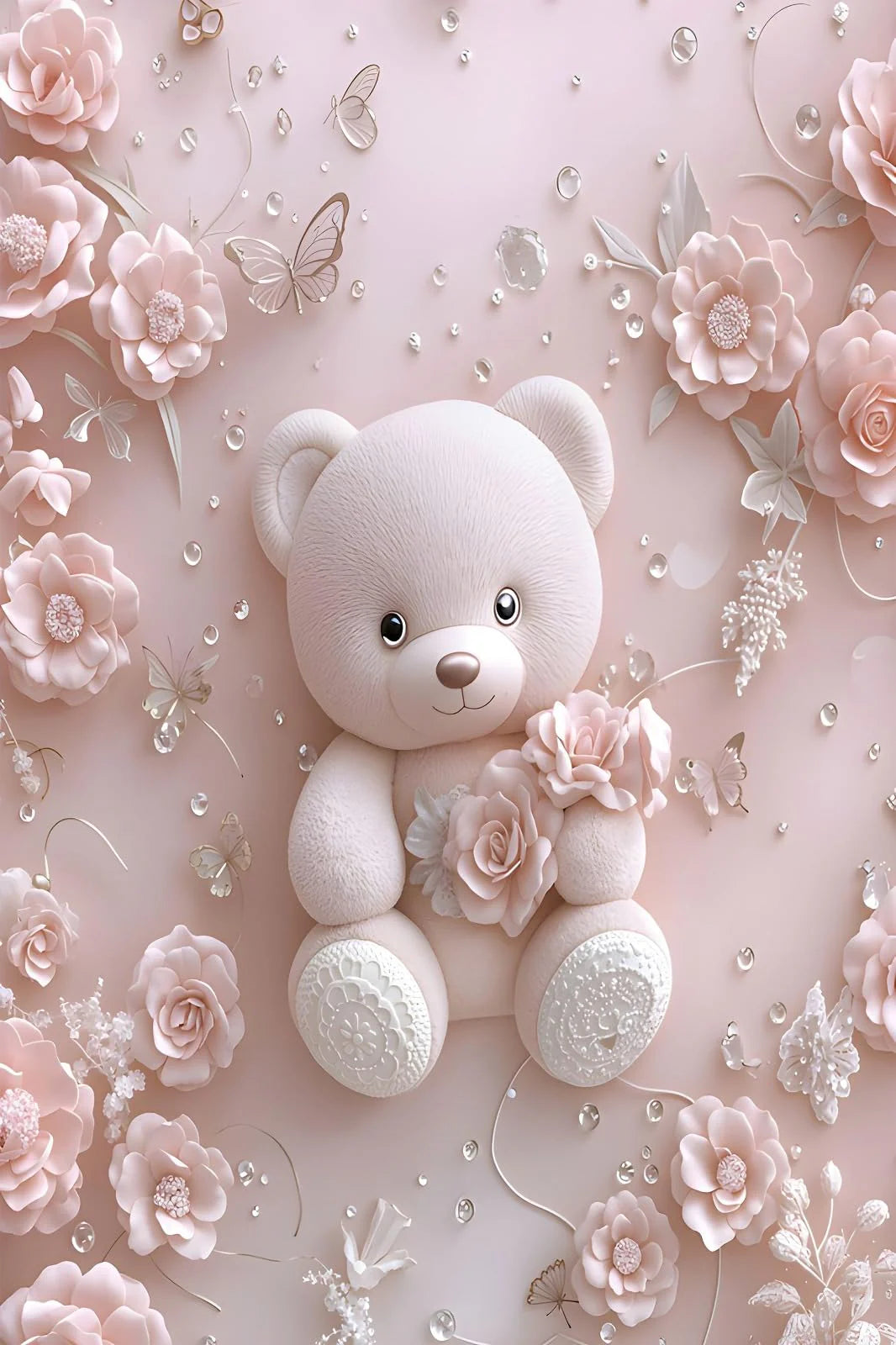 7D Effect Bedding Collection for kids - Pink Teddy