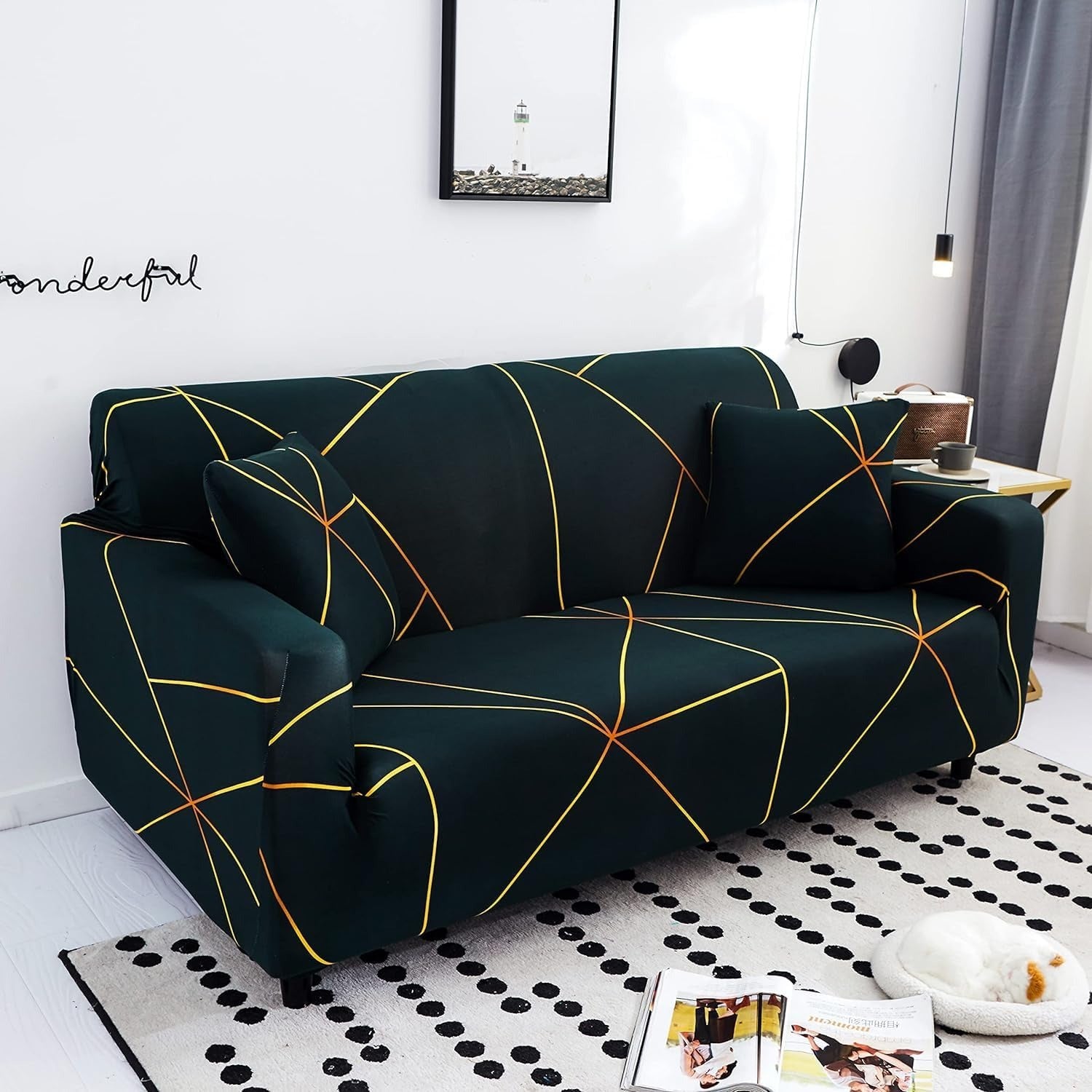 Fabrella Exclusive Stretchable Sofa Cover - Prism Gold