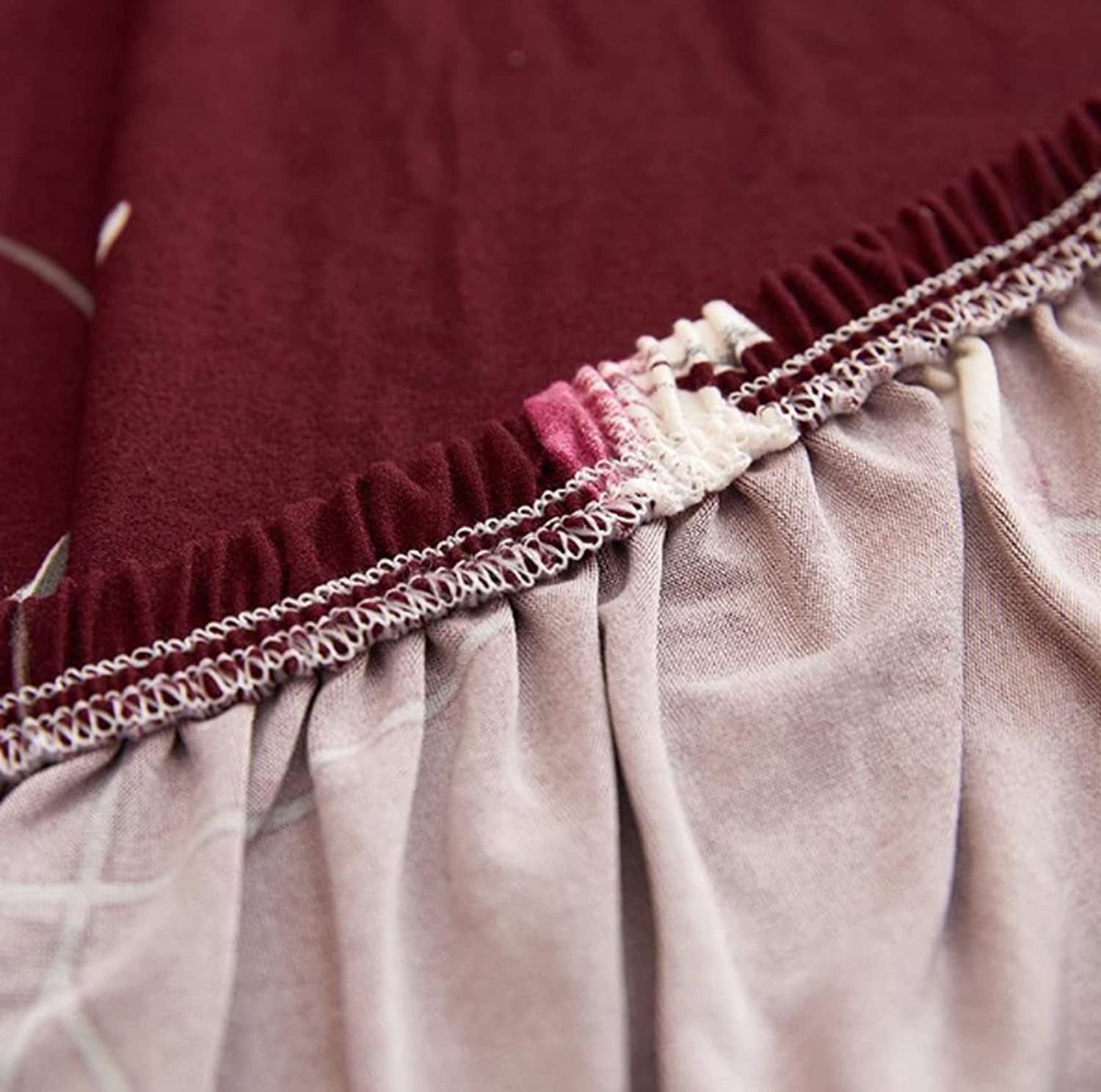 Fabrella Exclusive Stretchable Sofa Cover - Floral Maroon