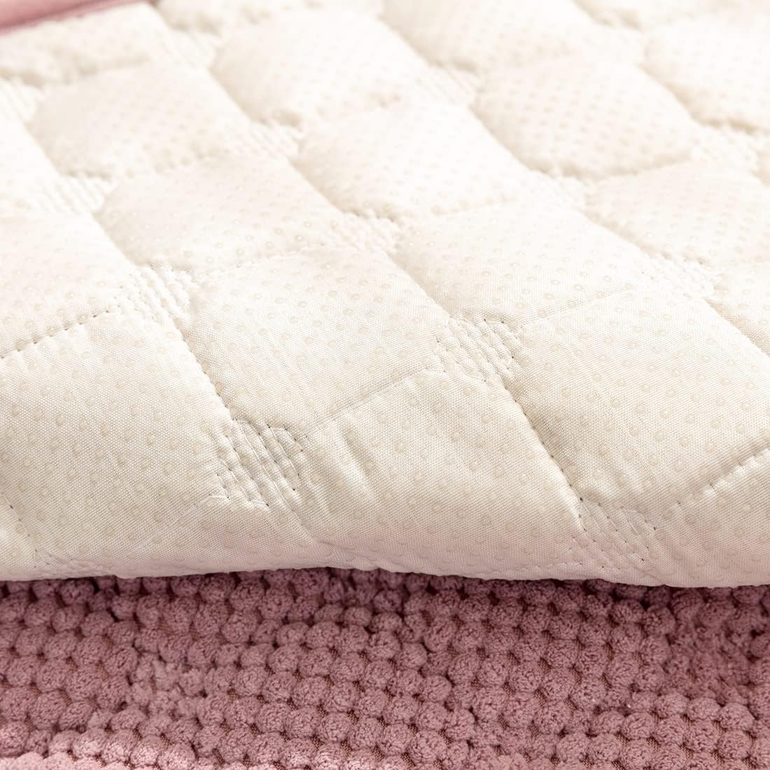 Febrella Quilted Non-Slip Sofa Cover Mat - Rose Mauve