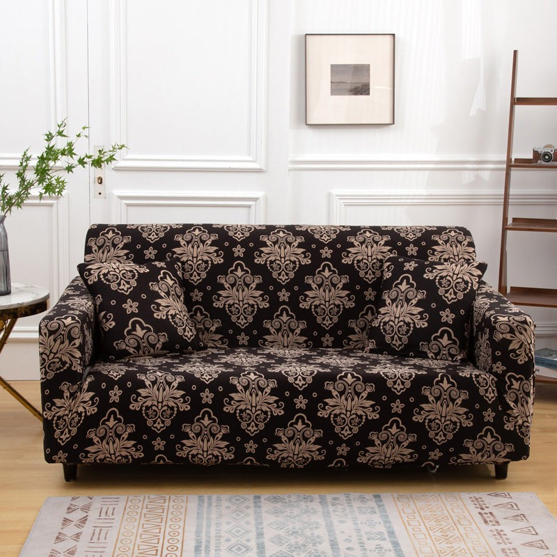 Fabrella Exclusive Stretchable Sofa Cover - Black Brocade