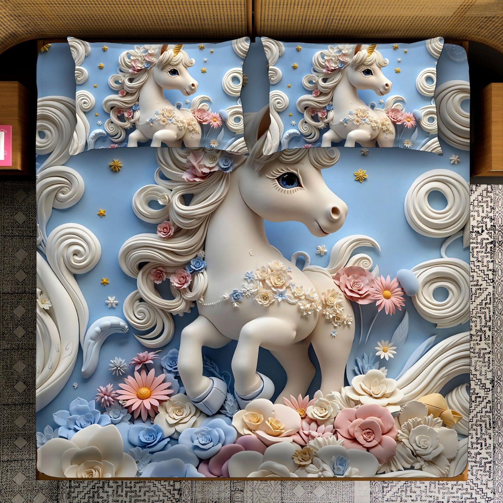 7D Effect Bedding Collection for kids - Unicorn