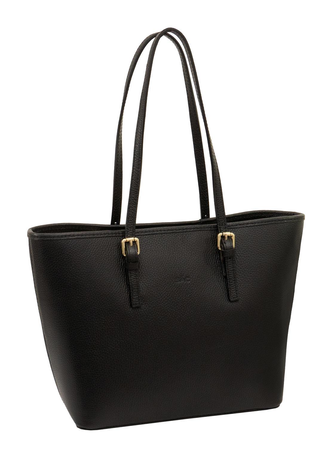 Drazo leather black Tote bag