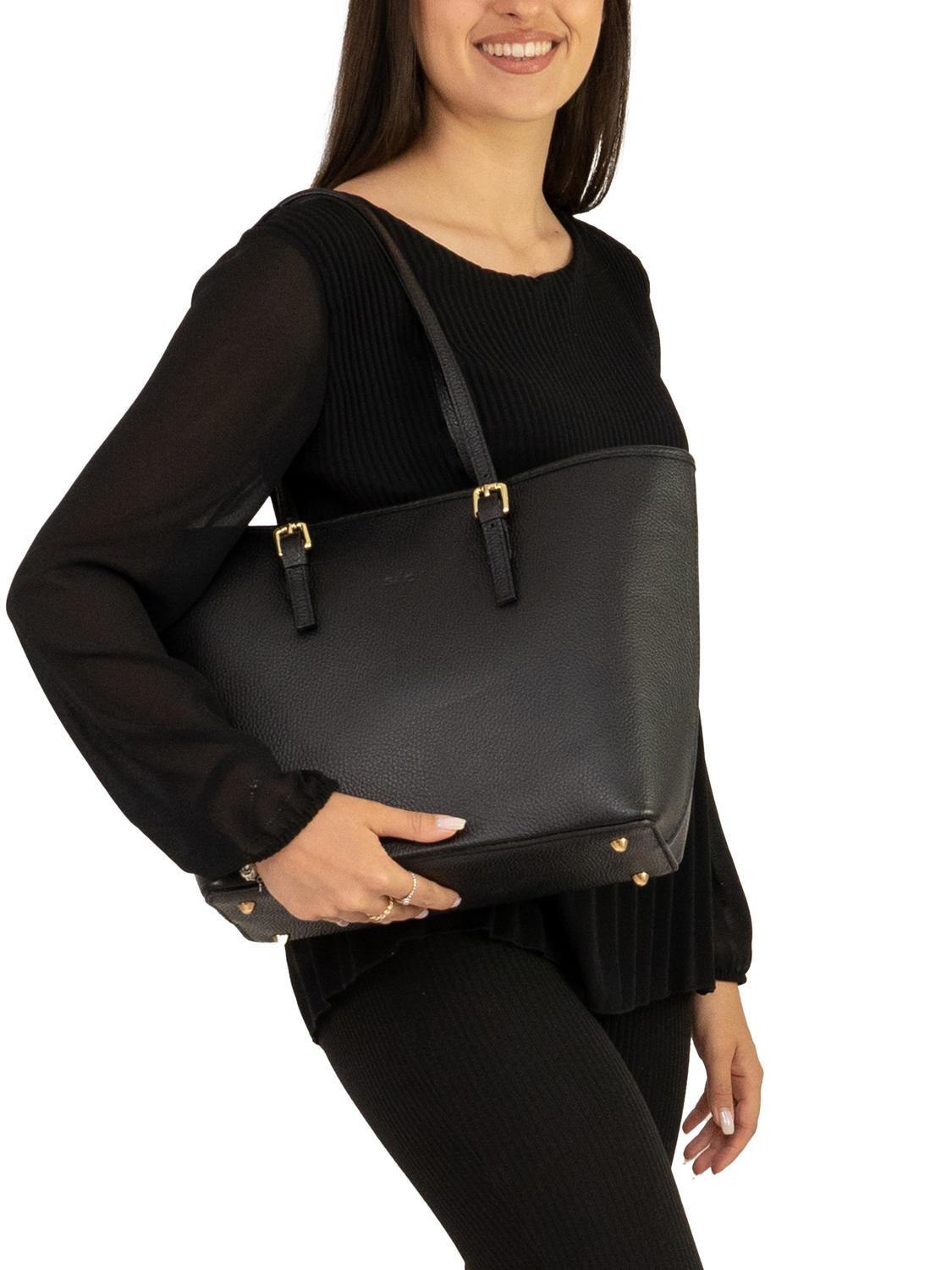 Drazo leather black Tote bag